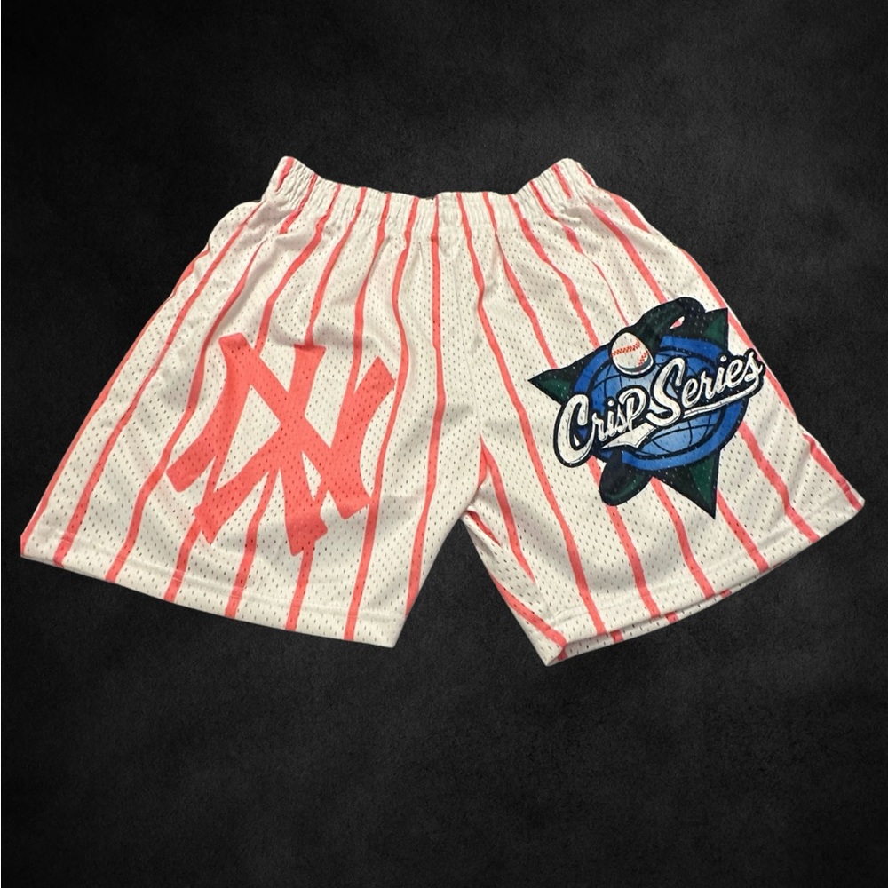 Crisp NYC Pink  PinStriped Shorts
